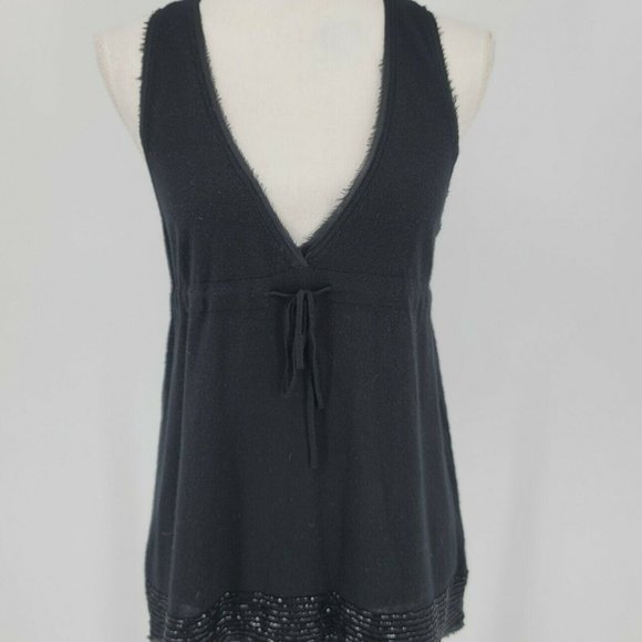 J. Crew Tops - J.Crew Lambs Wool Cashmere Sleeveless Top Beaded L